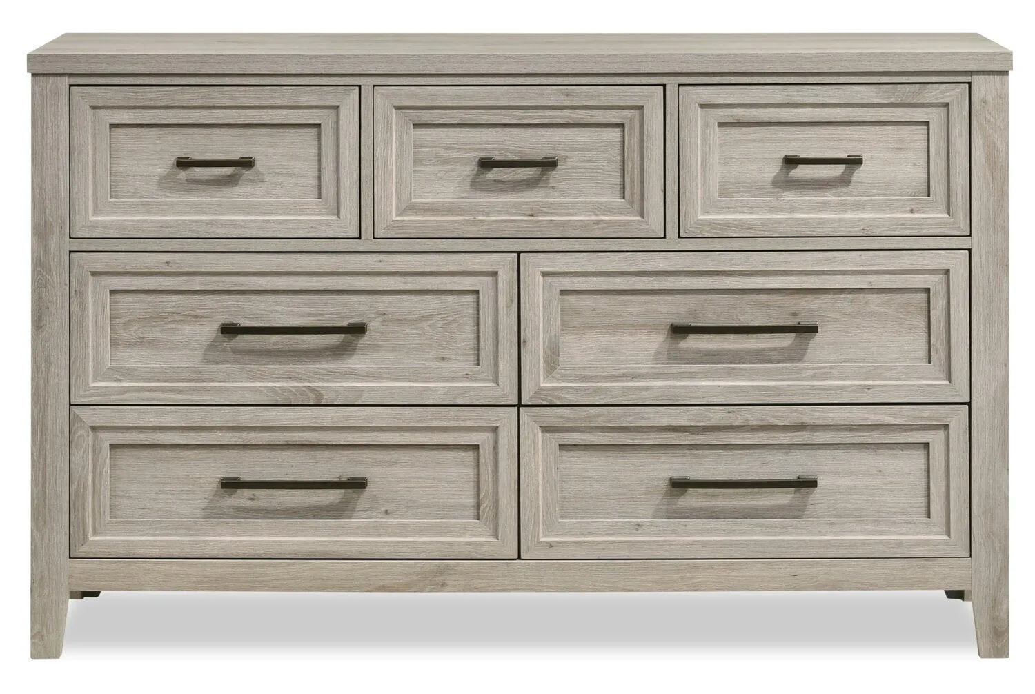 Commode Lara de 60,6 po (L) x 38 po (H) à 7 tiroirs pour la chambre à coucher - gris antique