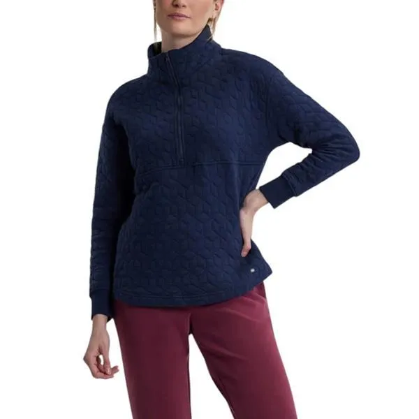 Freya 1/2 zip long quilted sweater