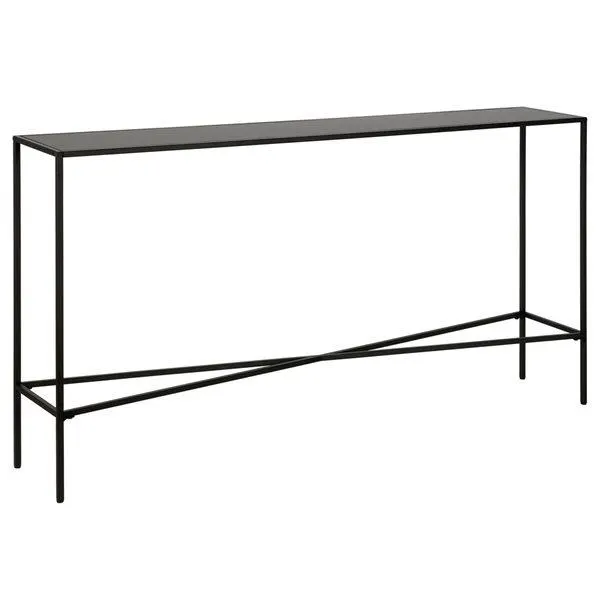 Table console rectangulaire Henley de Hailey Home 55 po l. x 30 po h. avec dessus en métal bronze noirci