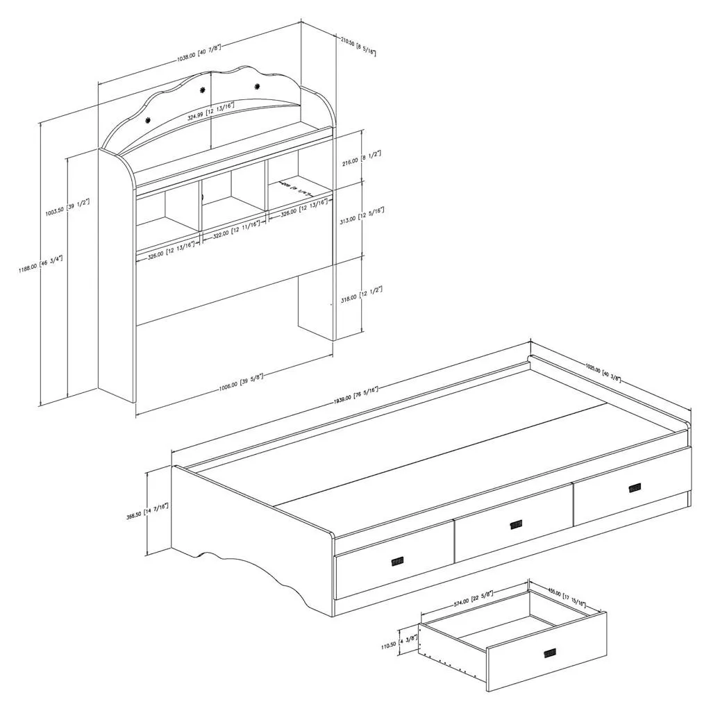 Lit matelot avec rangement - Simple