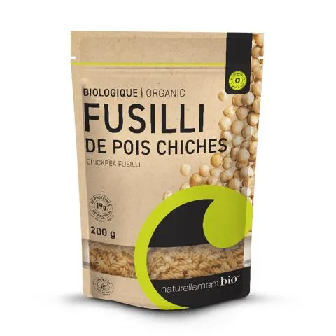 Pâtes de légumineuses - Fusilli protéinés de pois chiches biologiques