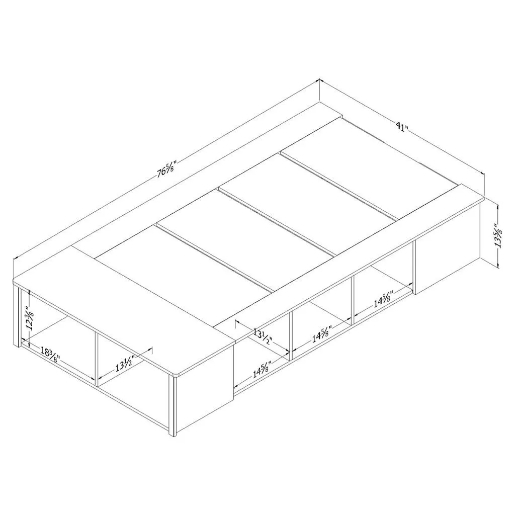 Lit plateforme avec paniers Simple