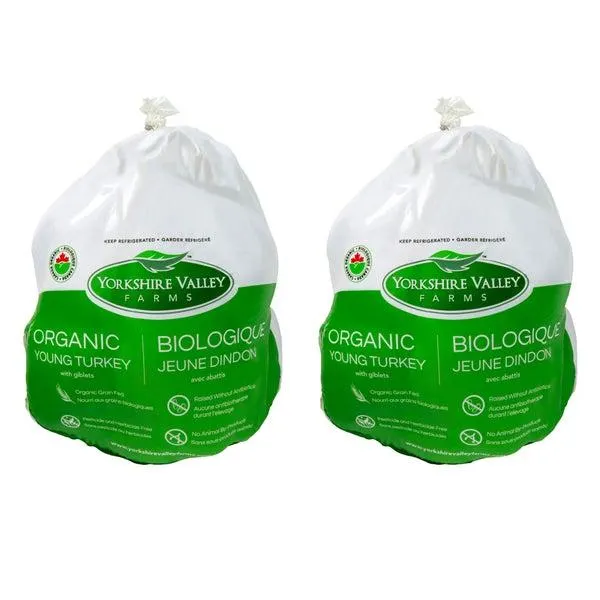 Yorkshire Valley Farms Organic Whole Turkey, 2 × 6 kg