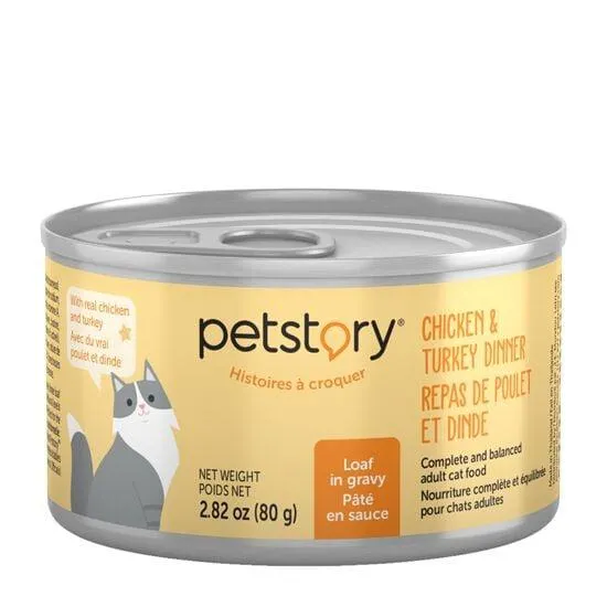 Nourriture humide pour chats, pâté de poulet et dinde en sauce, 80g