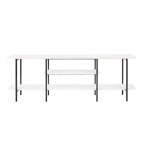 Table console moderne à 3 tablettes Celine Manhattan Comfort 71 po en blanc