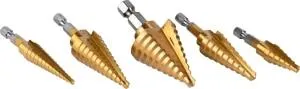 5 pc Titanium Step Drill Bit Set