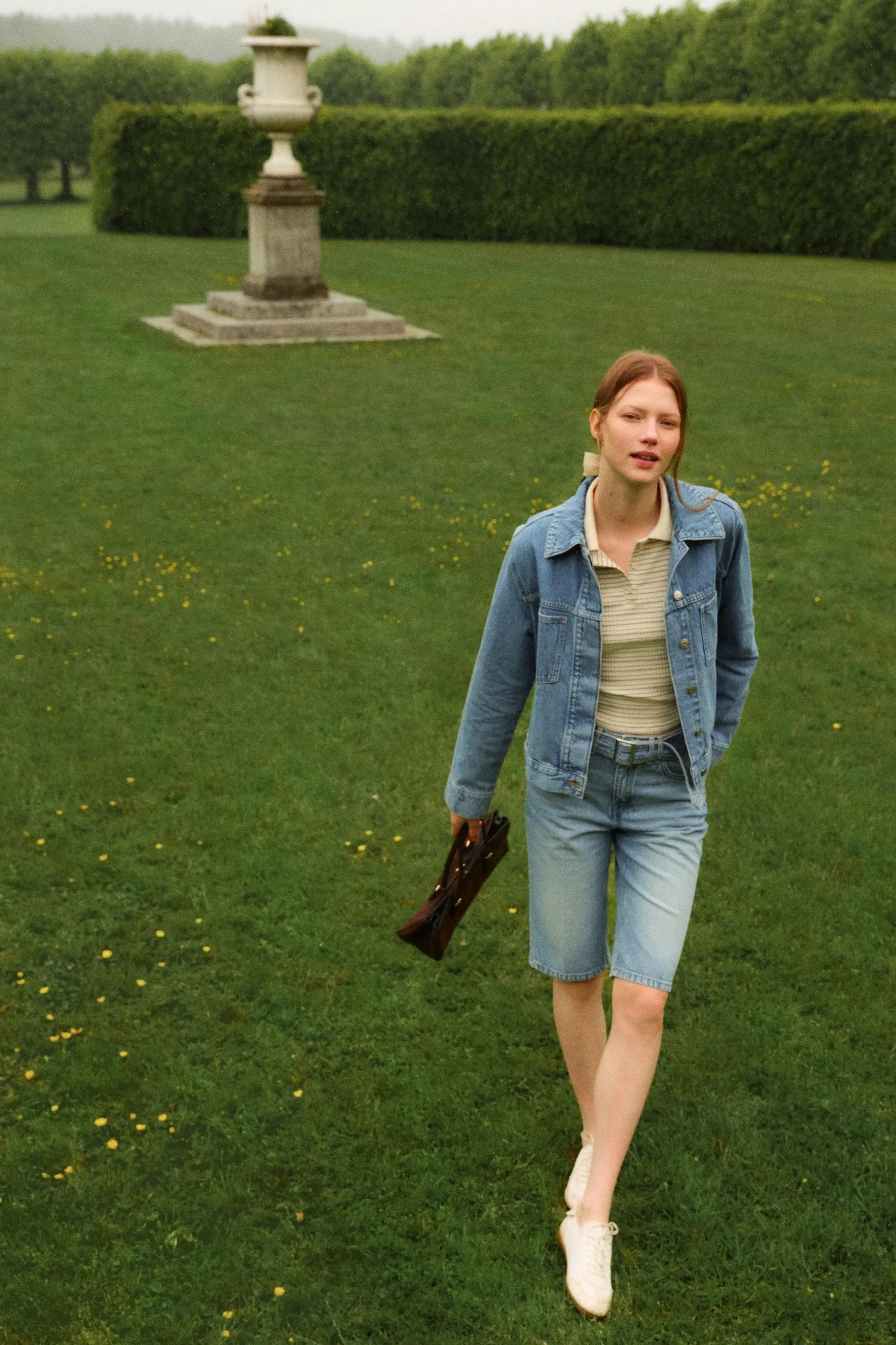 Short Bermuda en denim avec ceinture