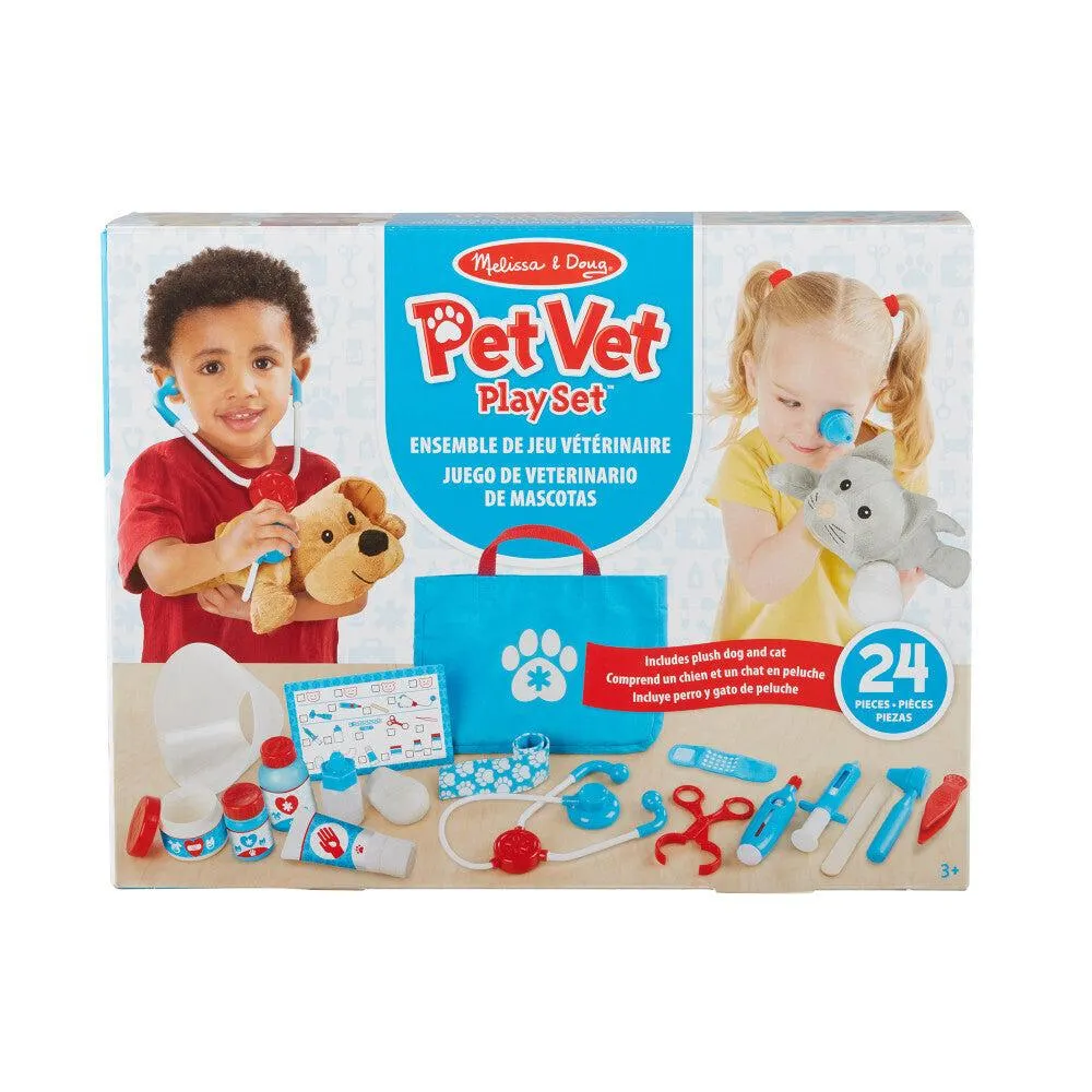 Melissa & Doug - Ensemble de jeu vétérinaire examen et soins des animaux - 24 pièces