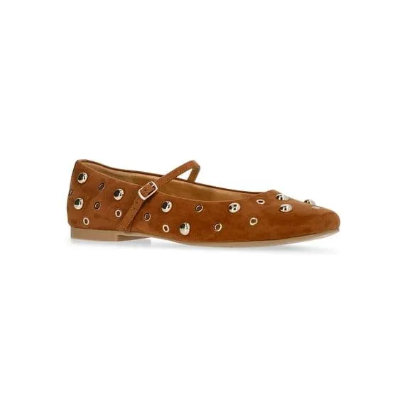 Time and Tru Women's Studded Mary Jane Flats