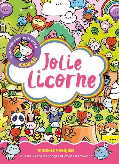 Mon cherche et trouve kawaii : jolie licorne