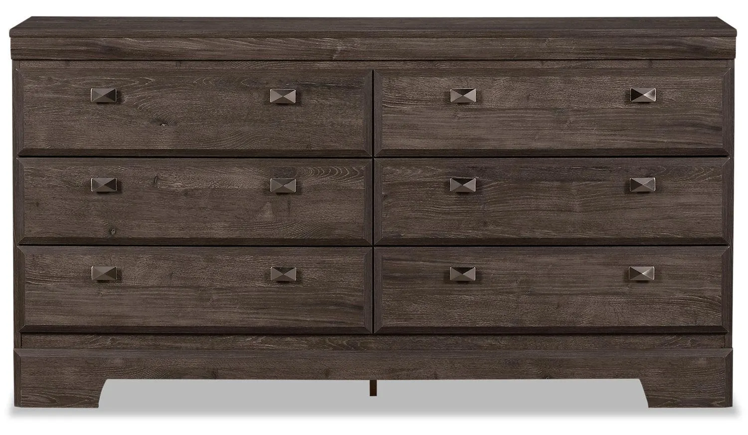 Commode Yorkdale de 61,4 po (L) x 32,3 po (H) à 6 tiroirs pour la chambre à coucher, fabriquée au Canada - grise