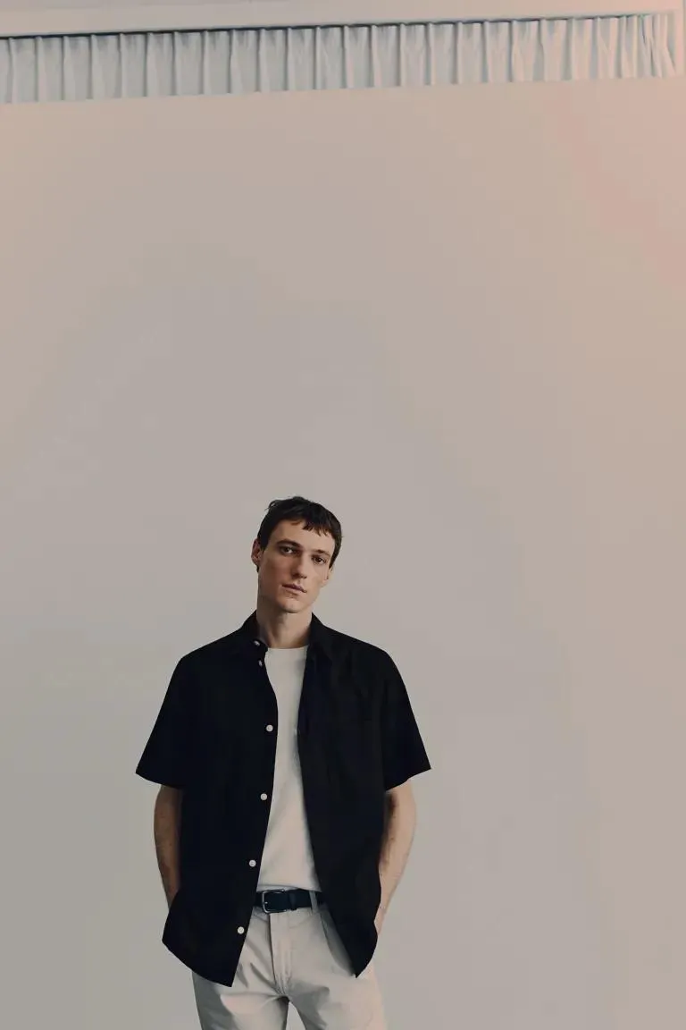 Regular Fit Short-sleeved Linen-Blend Shirt
