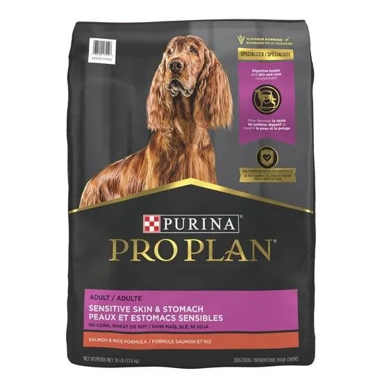 Nourriture sèche formule spécialisée peaux et estomacs sensibles au saumon et riz pour chiens, 13,6 kg