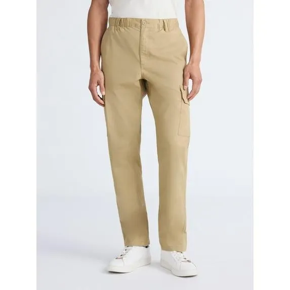 Free Assembly Men's Cotton Cargo Pants, Sizes XS-3XL