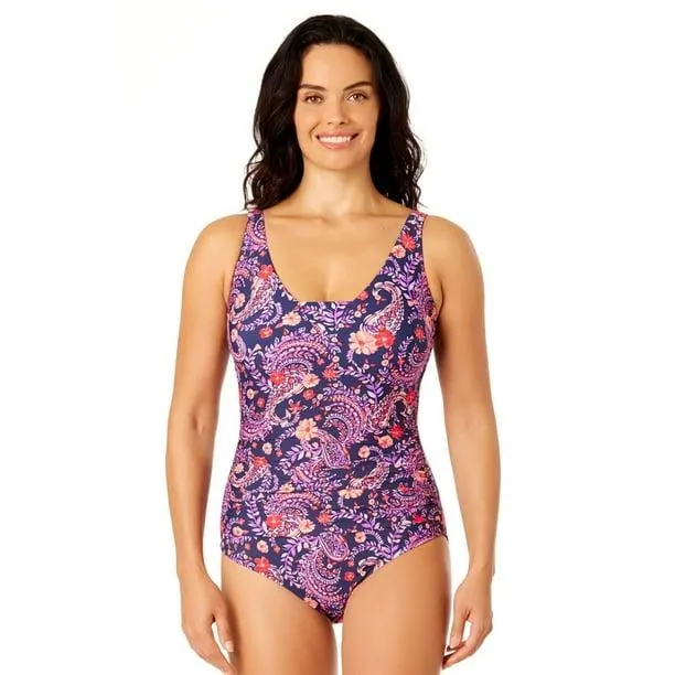 Lands' End Maillot de bain une pièce grec en nylon et élasthanne pour femme Taille S-XXL avec détails froncés