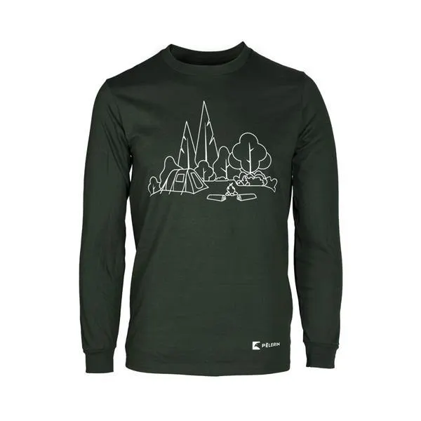 T-shirt manches longues Camping pour homme
