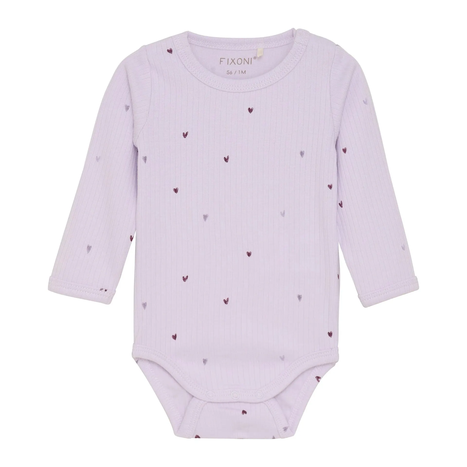 Heart Print Rib Bodysuit P-24m
