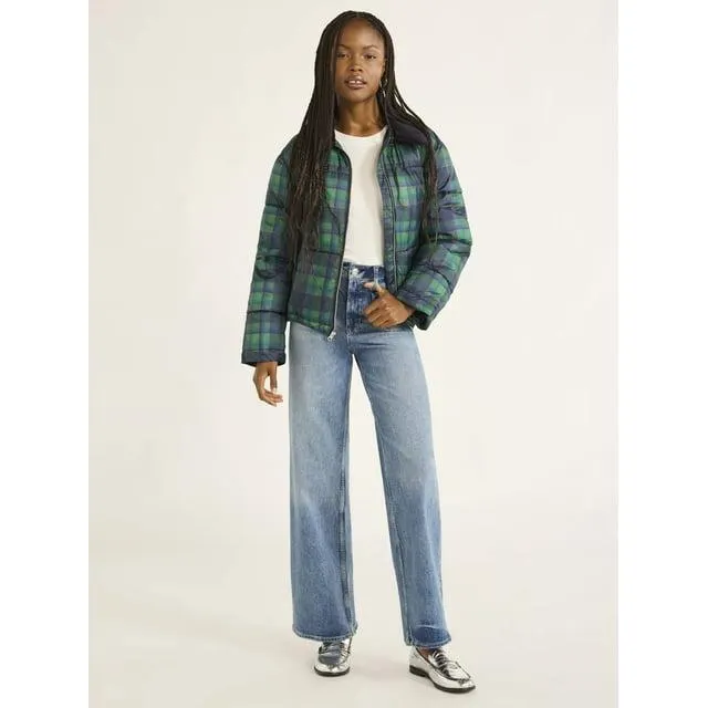 Free Assembly Women's and Women's Plus Short Puffer Jacket, Sizes XS-4X