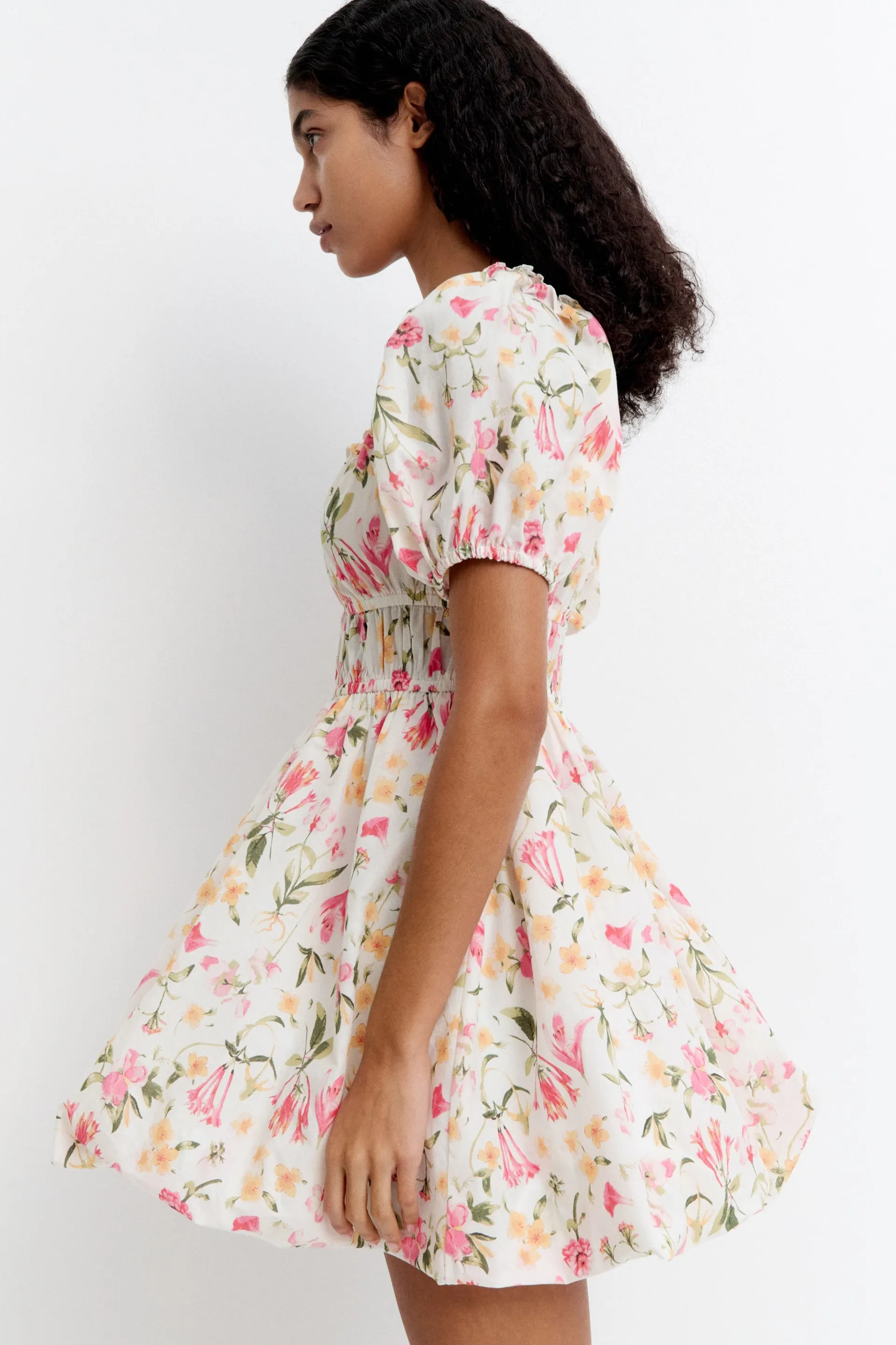Robe en coton avec jupe à effet boule