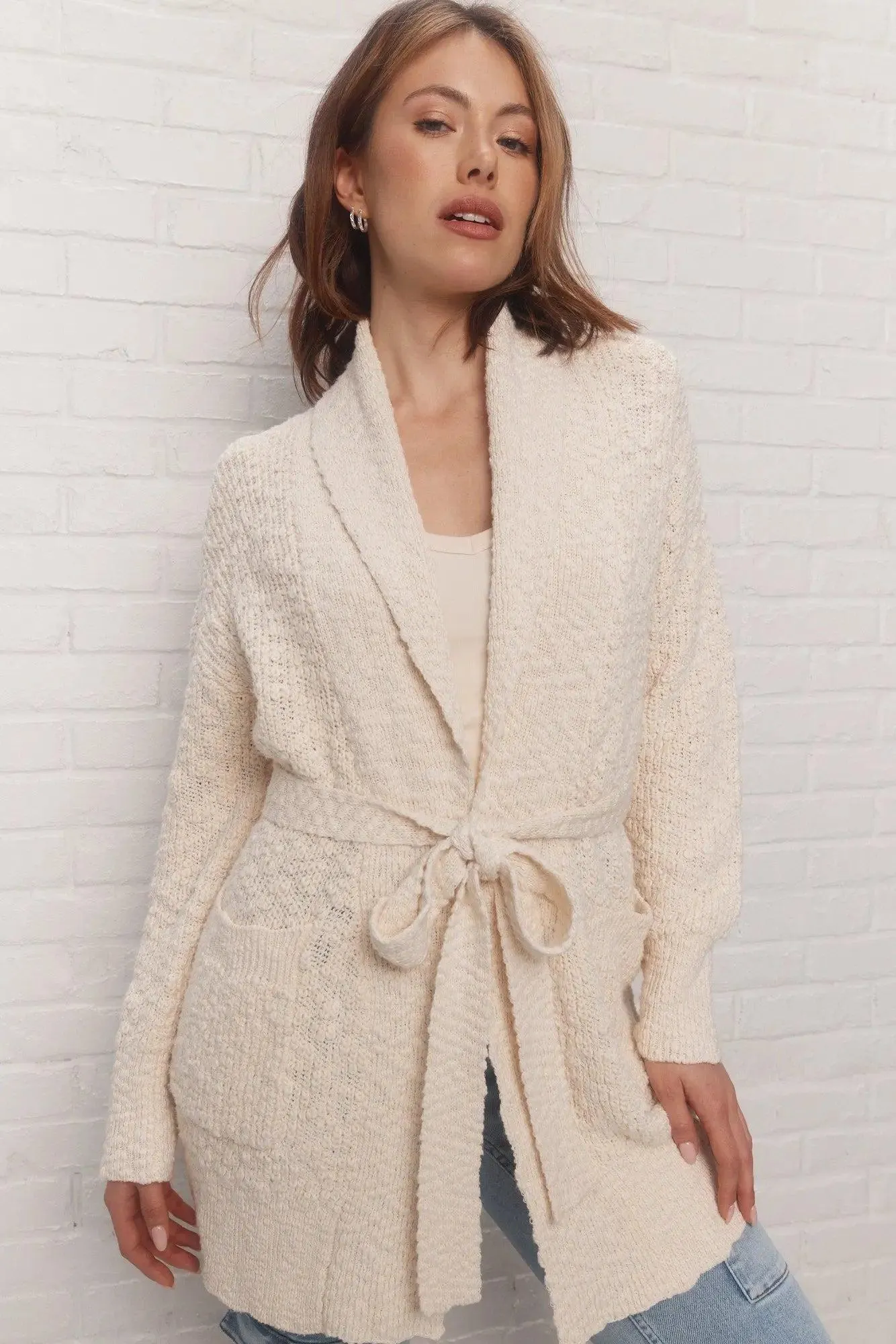 Denzel | Veste beige en tricot