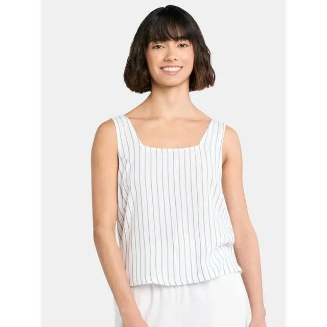 Time and Tru Women's Woven Tank Top, Sizes XS-XXXL