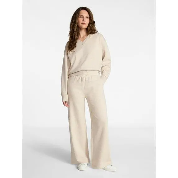 Time and Tru Women's and Women's Plus V-Neck Sweatshirt and Pants Set, 2-Piece, Sizes XS-4X