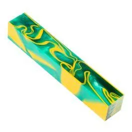 Bloc de crayon Kirinite vert et jaune 3/4’’ x 3/4’’ x 5’’