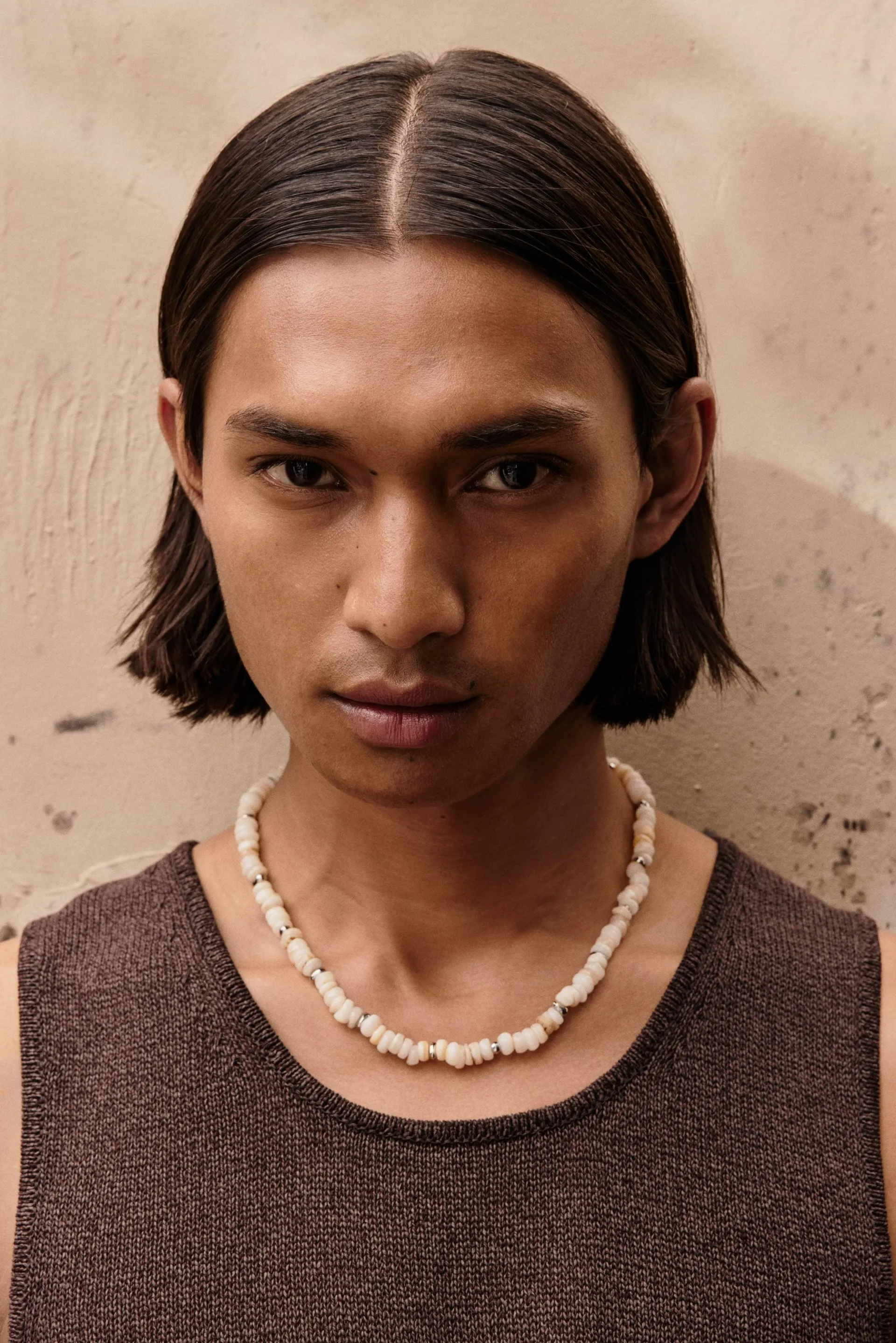 Playera sin mangas Regular Fit tejido traslúcido