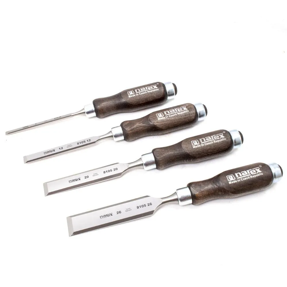Set of 4 Narex woodworking chisels