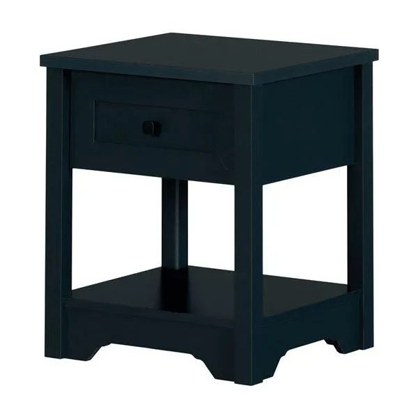 Table d'appoint Farnel par South Shore Furniture 17,5 p. x 19 l. x 22,5 po h. en composite bleu marine avec tiroir
