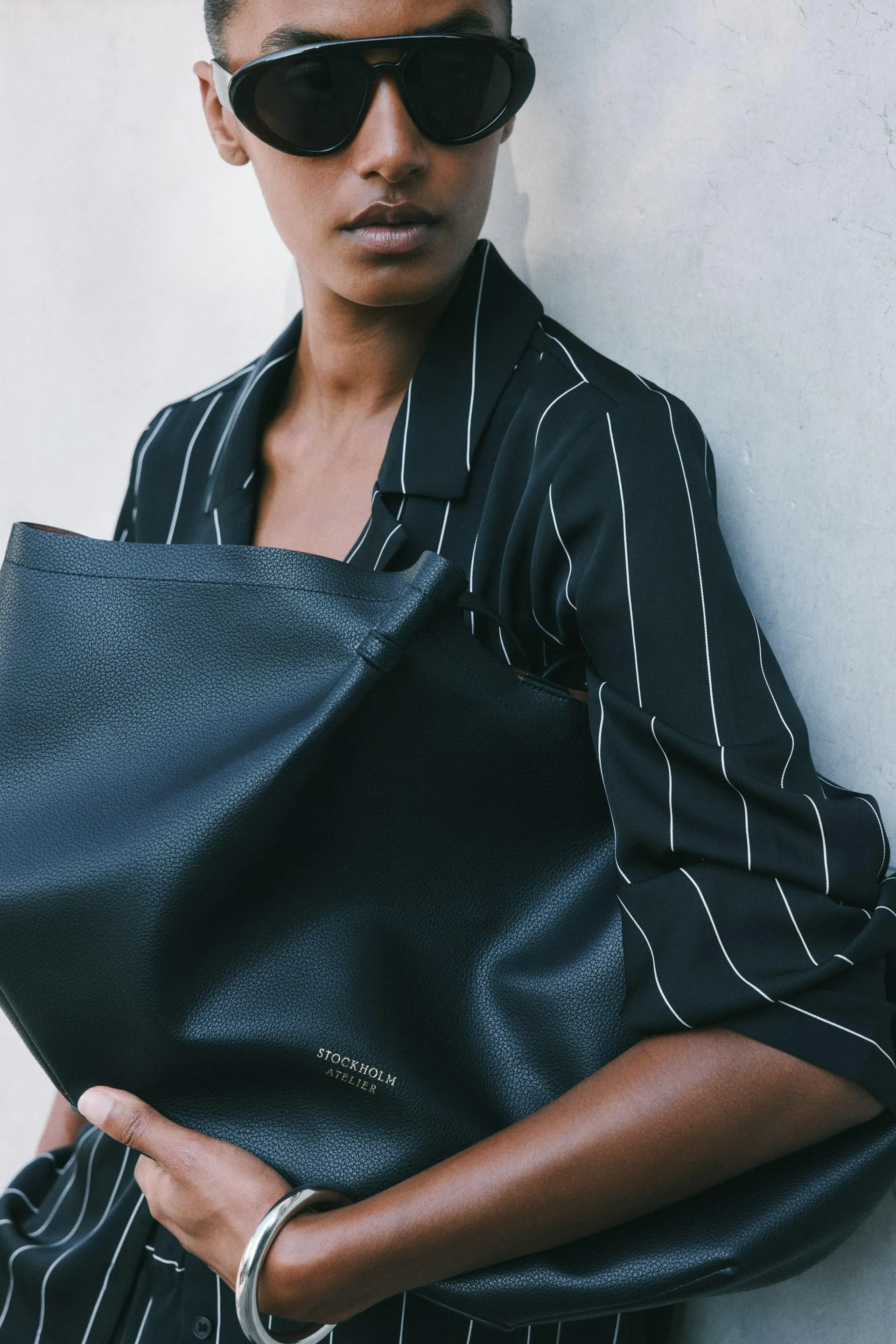 Chemise en sergé avec col cubain