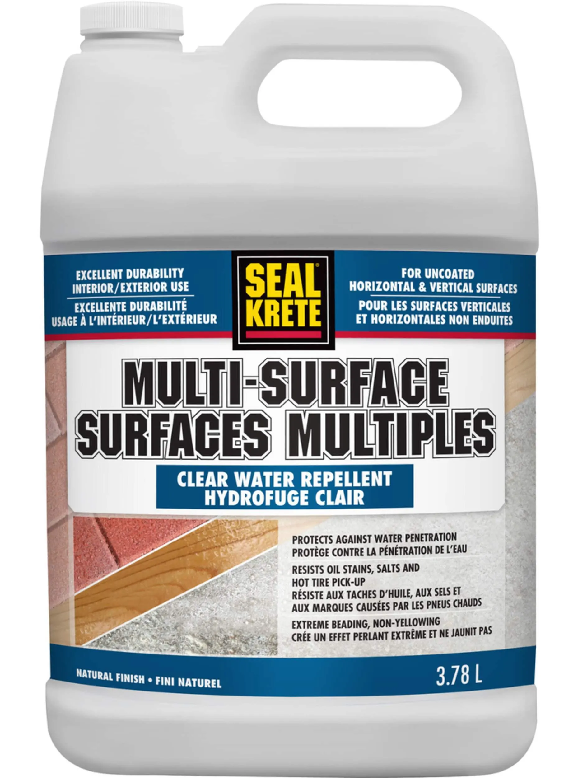 Revêtement hydrofuge multisurface Seal-Krete, usage intérieur/extérieur, transparent, 3,78 L