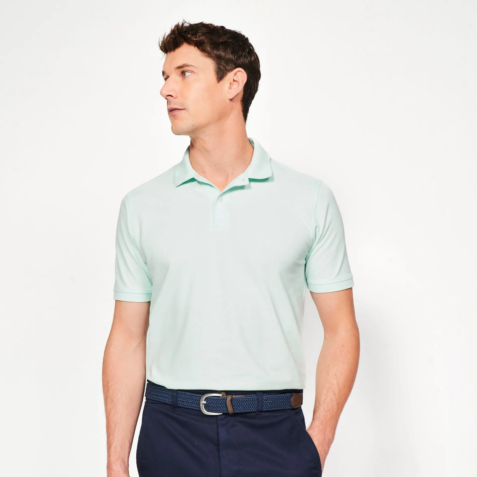 Polo de golf en coton à manches courtes homme, MW 500