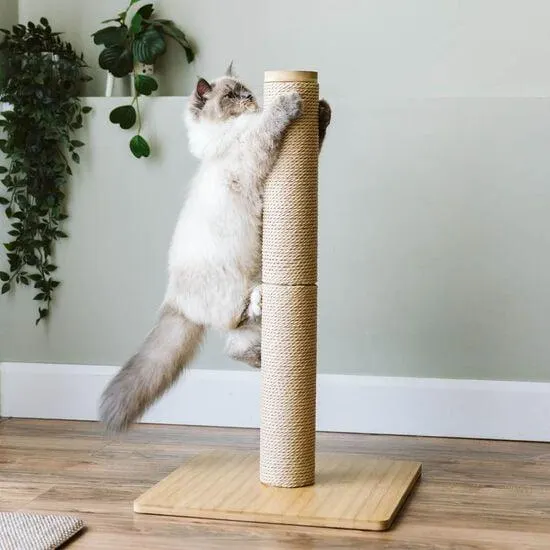 Poteau griffoir modulaire en corde de papier