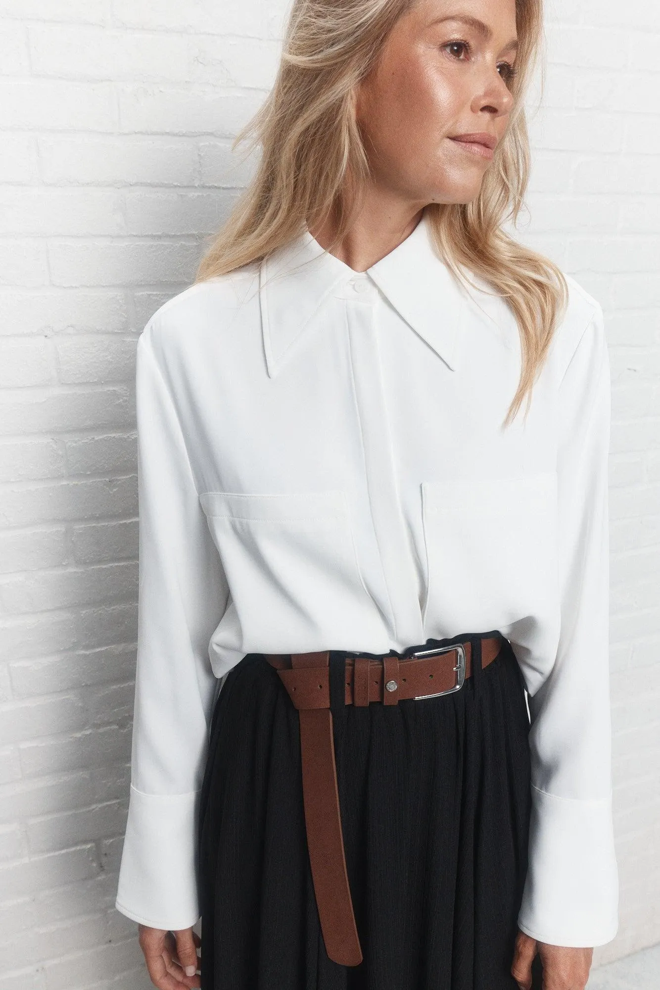 Adrien | Ceinture brune en cuir synthétique