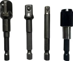 4 pc Socket Adapter Set with Quick Release Bit Holder