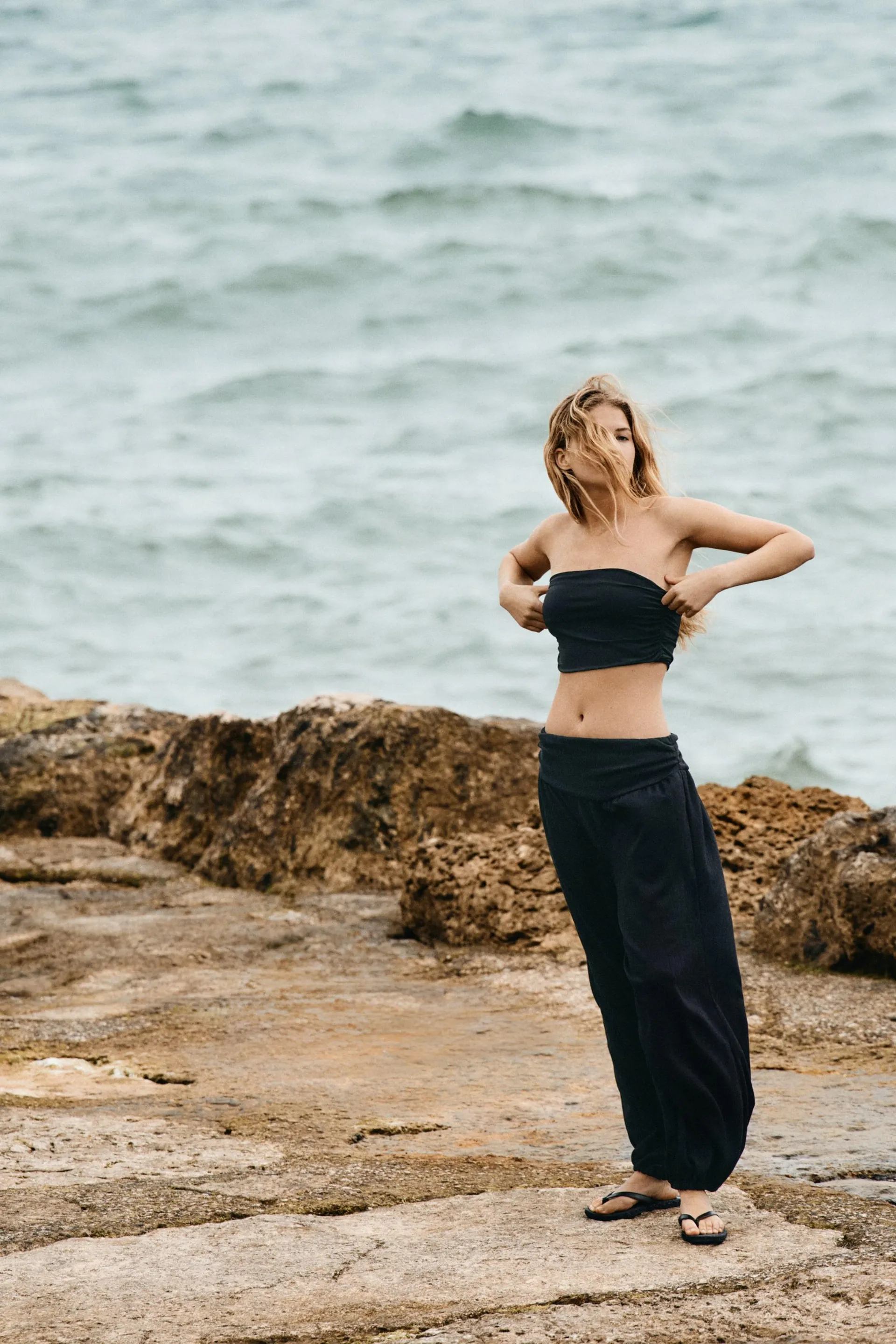 Pantalon froissé à jambes ballon