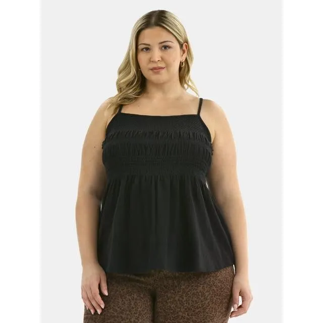 Terra & Sky Women's Plus Size Smocked Tank Top, Sizes 0X-4X