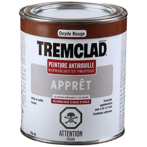 Apprêt antirouille à l'huile Tremclad rouge oxyde 946 ml