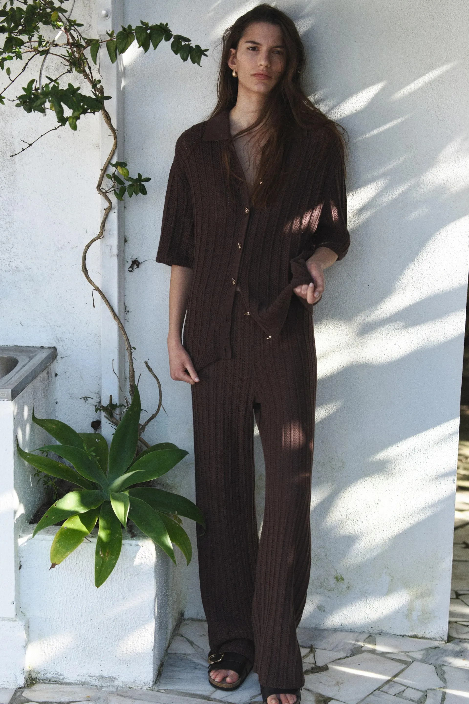 Pantalon aspect fait au crochet