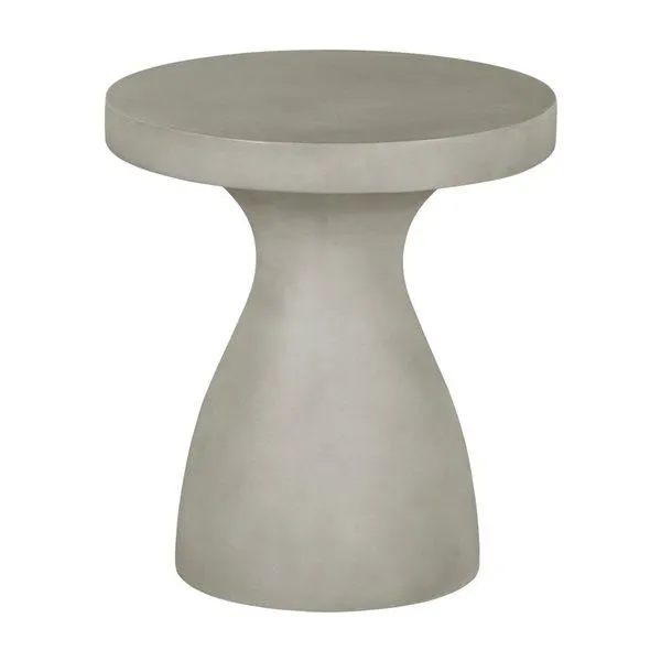 Table d’appoint piédestal scandinave Bellulo de South Shore en béton grège, 20 po de diamètre