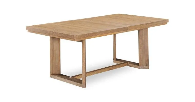 Table de salle à manger Aspen de 80 po à 104 po à rallonge et base à tréteaux - naturelle