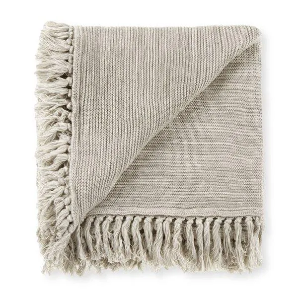 Couverture jeté Lucas Bouclair 50 L. x 60 po l. en coton bleu 2 tons