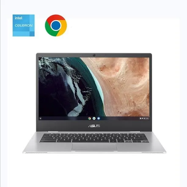 Chromebook Asus CX1 14 po, Intel Celeron N4500, 4 Go de RAM, 64 Go eMMC avec 3 mois d'abonnement à Gemini Advanced 4 Go, 64 Go eMMC