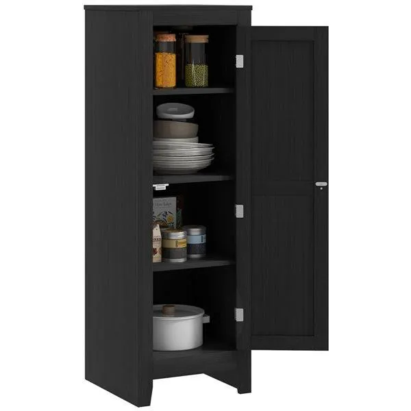 Garde-manger de cuisine HOMCOM noir cadre en composite 48 po h. avec tablettes ajustables et porte