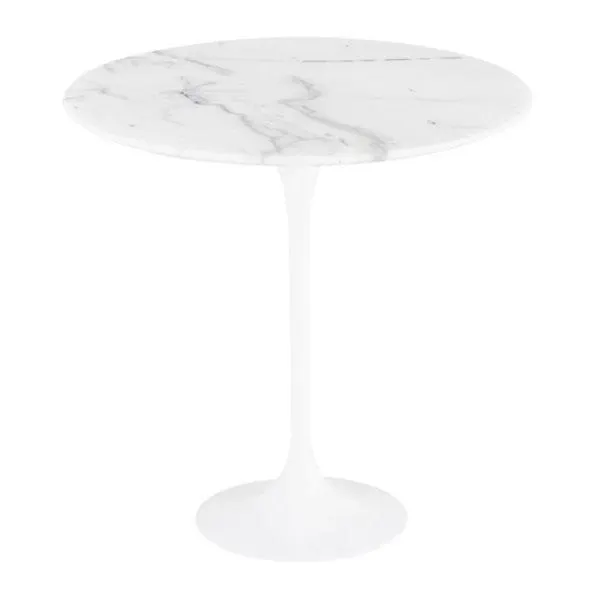 Table d'appoint Marble TAKE ME HOME marbrée à plateau circulaire, blanc