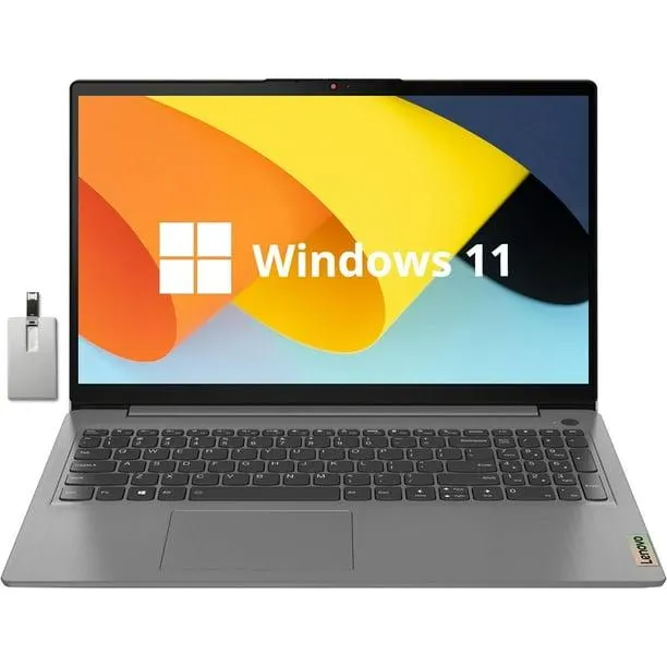 Lenovo Ideapad 3i Ordinateur Portable Tactile 15.6 Pouces FHD, Intel Core i3-1115G4, 8 Go RAM, 256 Go PCIe SSD, Intel UHD Graphics, Pavé Numérique, Caméra HD 720P, WiFi 6, Windows 11 Home, Gris, Carte USB 32 Go Hotface