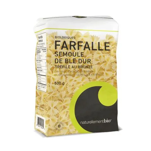 Pâtes biologiques - Farfalle à la semoule de blé dur tréfilés au bronze