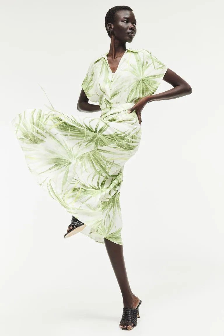 Tie-belt shirt dress