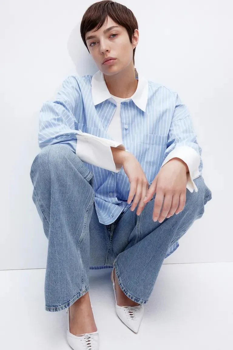 Oversized poplin shirt